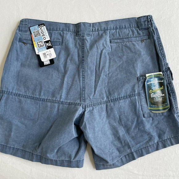 Hook Tackle Mens Blue Cargo Shorts Beer 